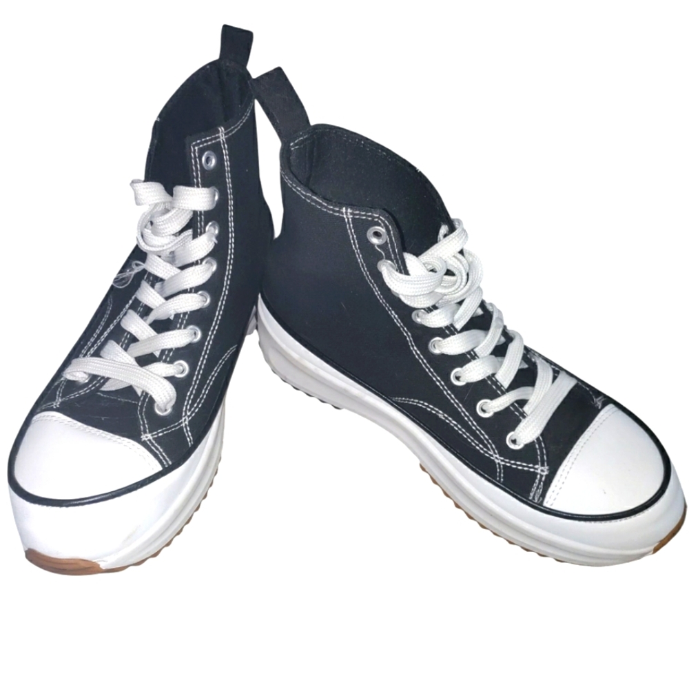Black and White High-Top Sneakers